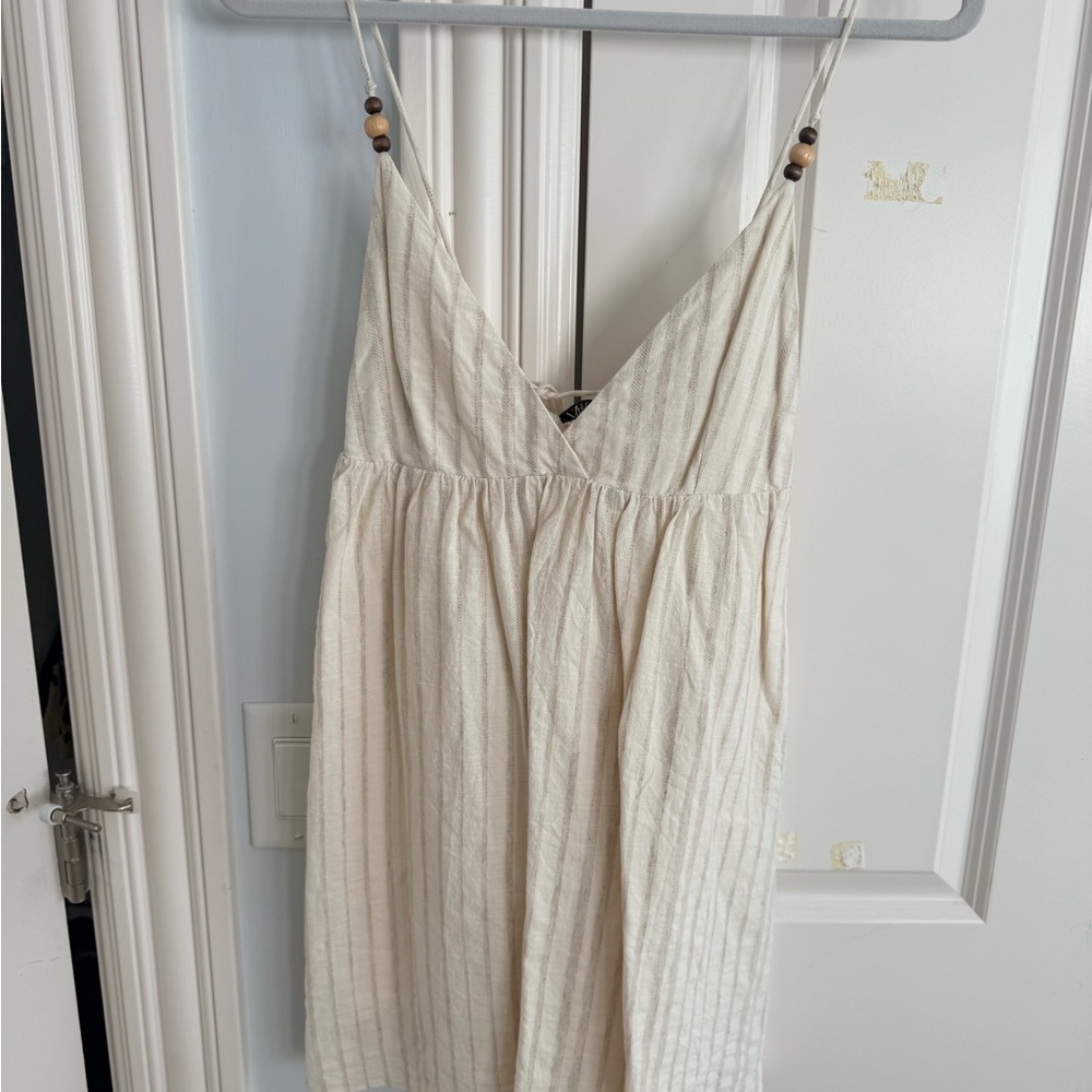 Zara Cream Striped Mini Dress